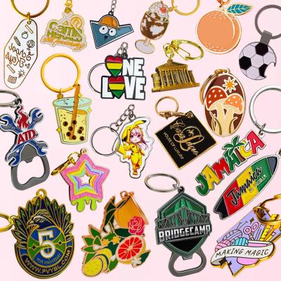 Cina Key Chain Custom Company Brand 2D 3D Logo Soft Hard Enamel Shaped Metal Keychain in vendita