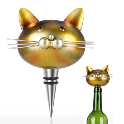 China Cabeza de gato Animal Vino rojo Tapón de botella de champán Manteniendo Tapón de vino creativo en venta