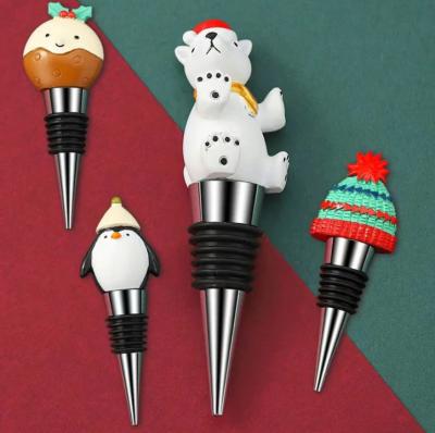 Κίνα Custom Metal Wine Stoppers Silicone Rubber Christmas Wine Bottle Stopper προς πώληση