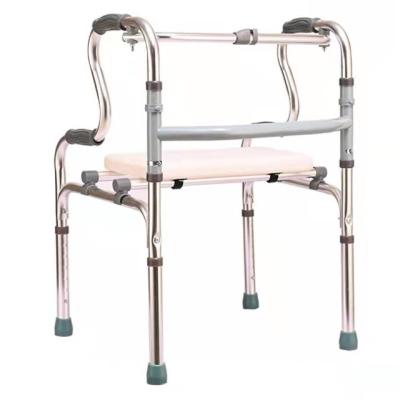 China Foldable Rehabilitation Device Aluminum Alloy Two-Wheel Convenient Rehabilitation Adult Walker Auxiliary Line for sale