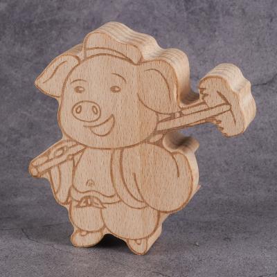 China Eco-friendly Single Hole Cartoon Wooden Pencil Sharpener Beech Wooden Gift OEM Manual Pencil Sharpener for sale