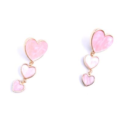 China 2022 New Arrivals Trendy Acrylic Shell Drop Earring Jewelry Creative Layered Heart Fashion Drop Earrings For Woman And Girls for sale