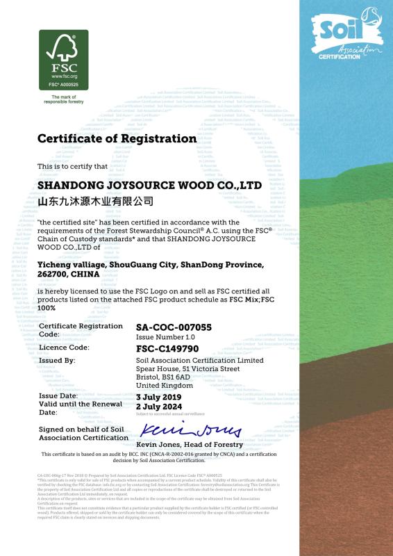 FSC - Shandong Joysource Wood Co., Ltd.