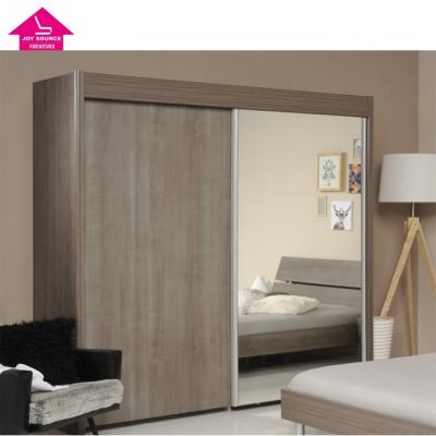 China (Other)Adjustable Modern Wooden MDF Bedroom Sliding Door Wardrobe With Mirror for sale