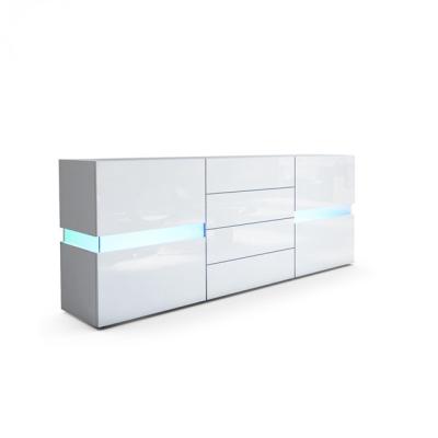 China Adjustable High Gloss LED Light Acrylic Sideboard Cabinet (Other) Storage Cupboard for sale