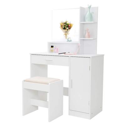 China Modern Simple Wooden PANEL Vanity Makeup Table With Mirror for sale