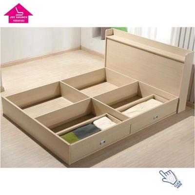 China Modern King Size MDF Modern Double Bed Wooden Box With Drawers for sale