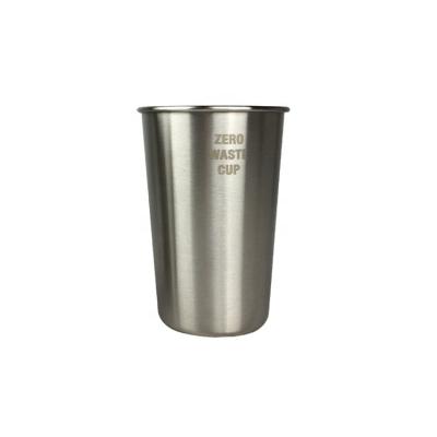 China CLASSIC Laser-engrave LOGO Print Food Grade Single Wall Stainless Steel Drink Pint Tumbler for sale