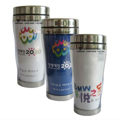 China Sustainable High Quality Promotional 16OZ Double Wall Stainless Steel Travel Mug With Paper Insert for sale