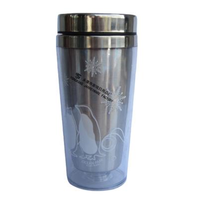 China Sustainable Factory Direct Double Wall Stainless Steel Travel Producing Mug With PVC Inserts for sale