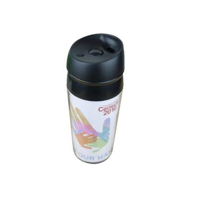 China 500ML Sustainable High Quality BPA Free Double Wall Promotion Plastic Travel Mug With Paper Insert for sale