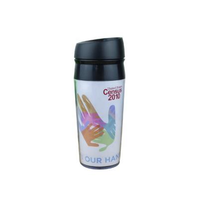 China 500ml Sustainable High Quality Promotional Double Wall Plastic Travel Tumblers With Bounce Lid for sale