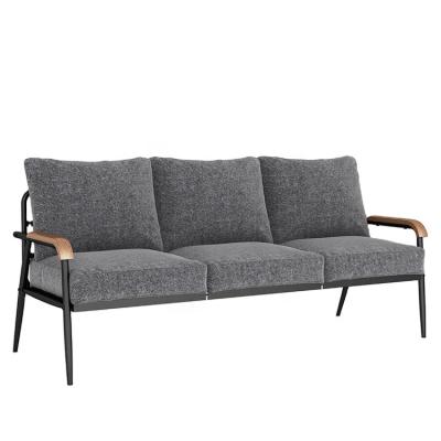 China Northern Europe Design Tufted Home Furniture Metal Frame Living Room 3 Seater Sectional Leather Sofa for sale