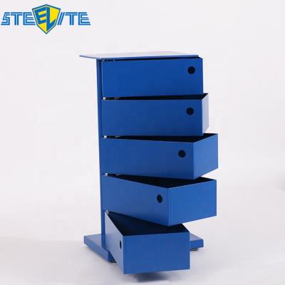 China Yes Hot Selling Blue 5 Drawer Chest Drawers Organizer Office Storage Drawers Cabinet Rotating Rack for sale