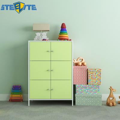 China Bedroom 6 Steel Door Small Steel Door Clothing Fashion Furniture Design Baby Wardrobe Color Storage Cabinet for sale