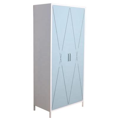 China HIT Bedroom Furniture Put Down Wardrobe Steel Metal Clothes Storage Cabinet With Hanging Rod for sale