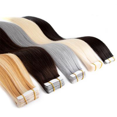 China Big Stock Hairextension Silky Straight Good Quality Virgin Human Hair Invisible Wave Tape Extensions for sale