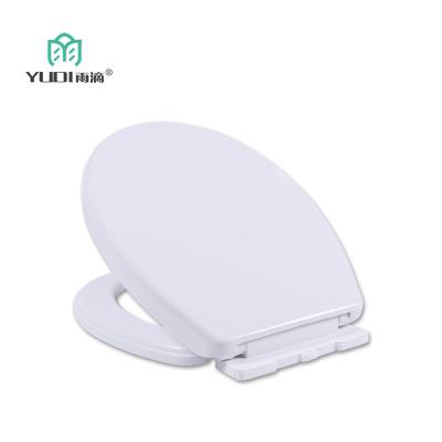 China YUDI Round Toilet Seat with Tight Grip Bumpers, Quick Release, Fasten Slow-end Hardware, Color Matched Hinges, White for sale