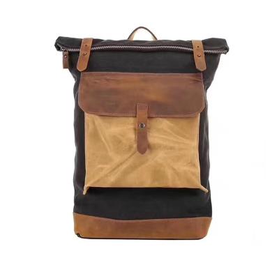 China Wholesale Daypacks Laptop Canvas Bag Satchel Vintage Waxed Canvas Waterproof Hiking Backpack For You for sale