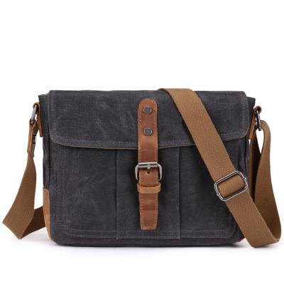 China Day Backpack Mens Vintage Oil Wax Canvas Bag Casual Cross Body Bag For Men Messenger Travel Shockproof Camera Bag for sale