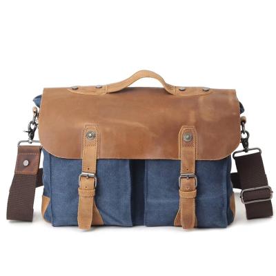 China BabyFish Canvas Waterproof Khaki Retro Shoulder Bags Backpack Men's Messenger Bag Sport Sling Bag for sale