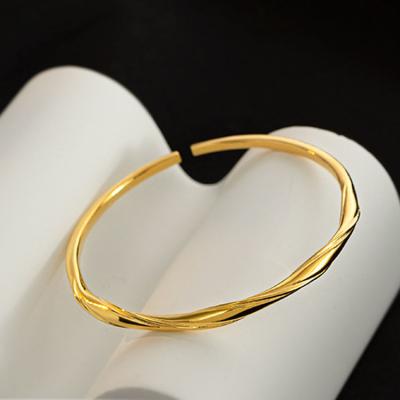 China Environmental Friendly High Quality Gold Plated 925 Sterling Silver Women Twisted Bracelet Jewelry for sale