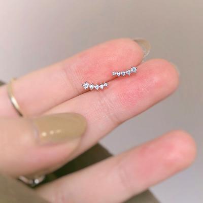 China Cheap Wholesale Environmentally Friendly Stud Earrings Tasty Gold Plated 925 Silver Tiny Zircon Stud Earrings For Women Girls for sale