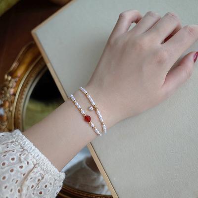 China TRENDY Fashion Jewelry Women Gold Filled Bracelets Natural Pearl Beads Bracelets for sale