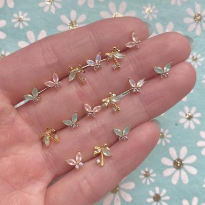 China Wholesale Environmental Friendly Tiny Brass Gold Plated Faux Stone Leaf Earrings Beach Style Coconut Tree Earrings for sale