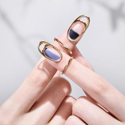 China FASHIONABLE Wholesale Cheap Gold Plated Finger Midi Nail Ring Jewelry For Women Girls for sale