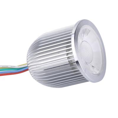 China Modern DC24V Mr16 module downlight with RGBW led full spectrum 8W cob silver housing cob led dmx mr16 spot light ceiling for sale