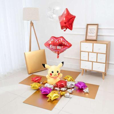 China Wholesale Recyclable Custom Logo Accepted Colorful Valentines Balloon Surprise Box, Flower Surprise Packaging Box for sale