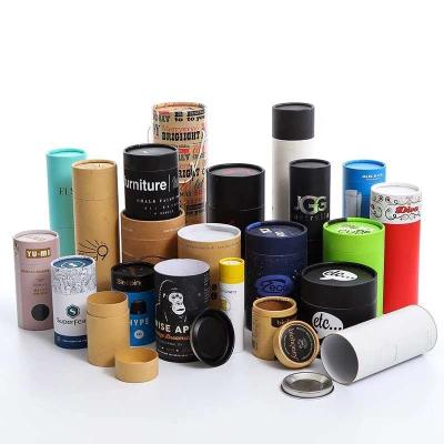 China Recyclable Custom Round Color Kraft Paper Packaging Box , Tube Box for sale