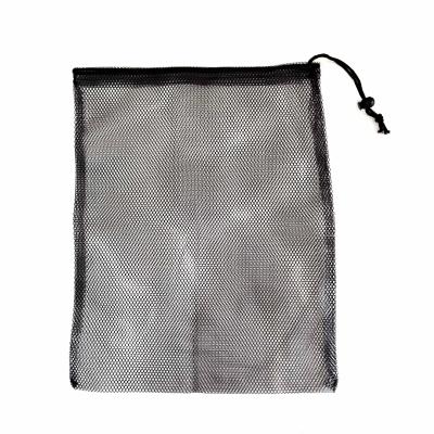 China Factory Custom Black Packaging Hexagonal Wire Netting Mesh Bag , Drawstring Bag With Button for sale