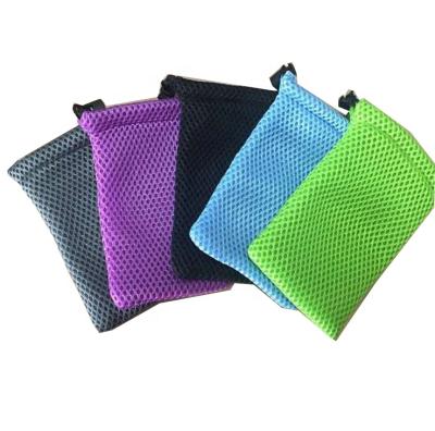 China Nylon Drawstring Mesh Sport Bag, Wholesale Custom Polyester Drawstring Handle Sport Mesh Bag for sale