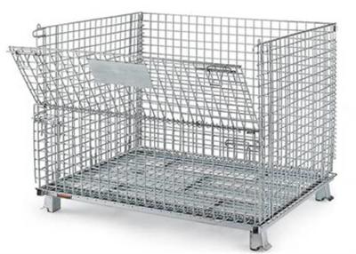 China Metal Stackable Welded Wire Containers Collapsible Wire Mesh Containers for sale