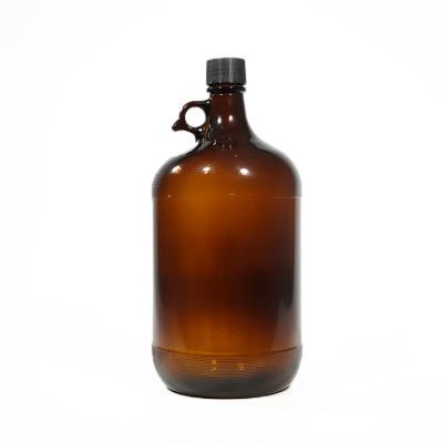 China Liquid Medicine 4l Amber Liquor Glass Jug With Handle for sale