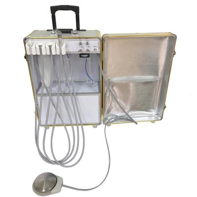 China Luggage type metal S111 dental delivery cart / portable dental unit with built-in scaler for sale