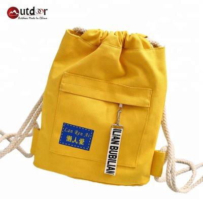 China Eco - Friendly Custom Promotional Twine Drawstring Cotton Shopping Bag With Printed Logo for sale