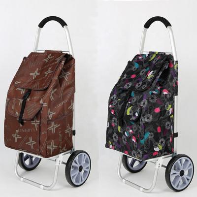 China Eco-friendly Wholesale Wheeled Cart Vegetable Bag Folding Wheels To Large Market for sale