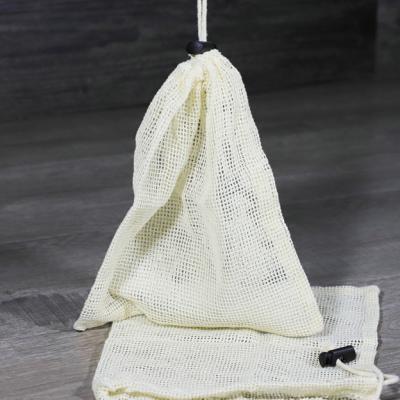 China Reusable Organic Cotton Mesh Cotton Mesh Produce Bag With Drawstring For Grocery Fruit Vegetable for sale