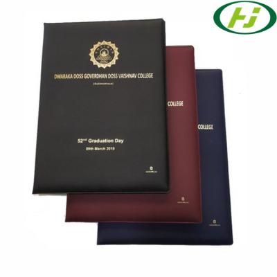 China General Size Custom Leather With Velvet Diploma Covers Certificate Folder For Double Degree Document for sale