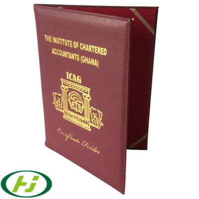 China General Leather Size Graduation Certificate Holder A4 Diploma Certificate Holder Graduation Folder for sale