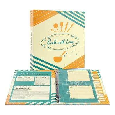 China Deluxe Recipe Organizer 3 Ring Binder Set Recipe Journal with Tips and Cards for sale