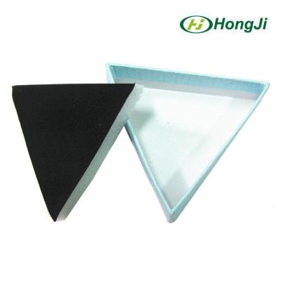 China Solid Color Handmade Triangle Shape Paper Jewelry Box With Velvet Foam Insert for sale