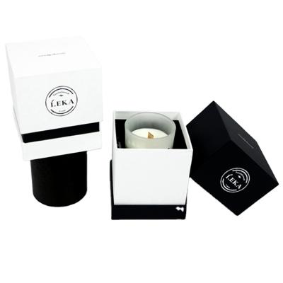 China Custom Luxury Recycled Materials Candle Paper Gift Box With Printing Logo Gift Box Candle for sale