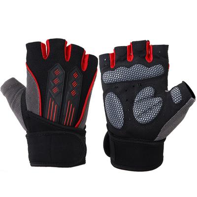 China Gym Exercise Training Weight Retraining Gloves With Silicone Gel Thickened To Pad Shockproof Anti-skid Sports Gloves for sale