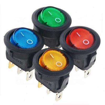 China 16A 12V KCD1 LED Light ON-OFF Car Around DIY SPST 3 Pins Push Button Switch Accessories ON/OFF 20mm for sale